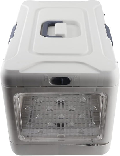 Zerodis Hard Sided Collapsible Dog Kennel Foldable Cat Crate Hard Sided Collapsible Dog Kennel Washable Home Outdoor Ample Case Portable Transparent Large Capacity Travel Pet Carrier for