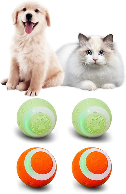 SEALON Electric Interactive Dog & Cat Toy Ball(4 Pack) Indoor Cat Play Ball, Suitable for Cats Over 6 Months for Exercise, Weight Loss, and Fun