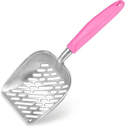 SunGrow Large Cat Litter Scoop, Life Transforming Cat Scooper, Reduces Hand Fatigue, Saves Clear Litter, Makes Scooping Faster and Easier, Pink, 1 pc