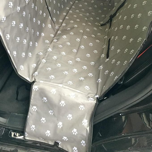 Dog Carriers Waterproof Rear Back Pet Dog Car Seat Cover Mats Hammock Protector with Belt Transportin-Gray
