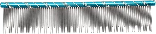 Zerodis Pet Hair Removal Comb, Reusable Stainless Steel, Blue, Cat Grooming, Thick Hair, 16 x 3.3cm/6.3 x 1.3in