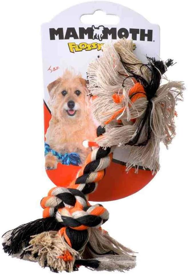 Mammoth Pet 2 Pack of Flossy Chews Multi-Colored Rope Bone Dog Toy, Small 9-Inch