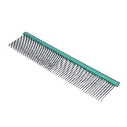 Generic Greyhound Comb for Dogs, Metal Dog Comb with Rounded Ends, Green