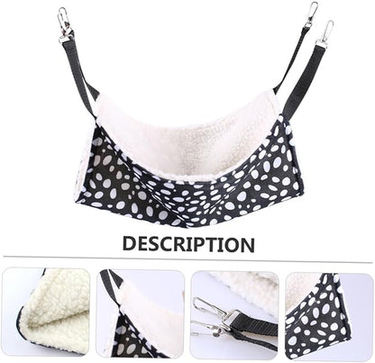 TOYANDONA Double-Sided Breathable Cat Den Hanging Hammock Small 27x27cm Black and White Polka Dot Cotton Cat Sleeping Bed for Indoor Pet