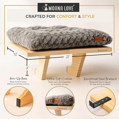 Cat Window Bed - Cozy Window Perch for Cats Inside - Stylish Cat Furniture with Soft Cushion, Perfect Kitten Bed & Cama para Gatos for Sunbathing, Hamaca para Gatos