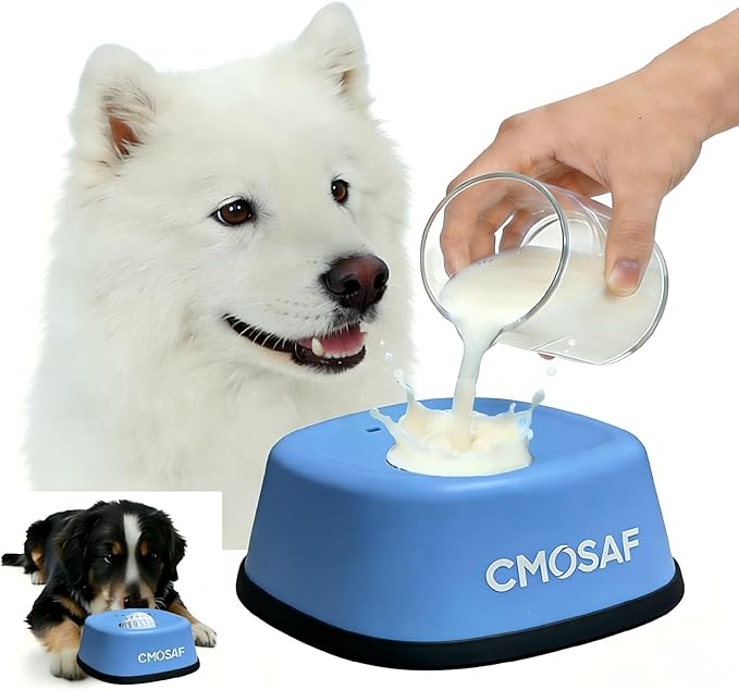 Dog Lick Bowl with Rolling Ball, Slow Feeder Dog Licking Bowl for Liquid Treats Bone Broth Yogurt, Anti-Slip Interactive Lick Toy, Post-op Nutrition & Anxiety Relief for Small Medium Large Breeds
