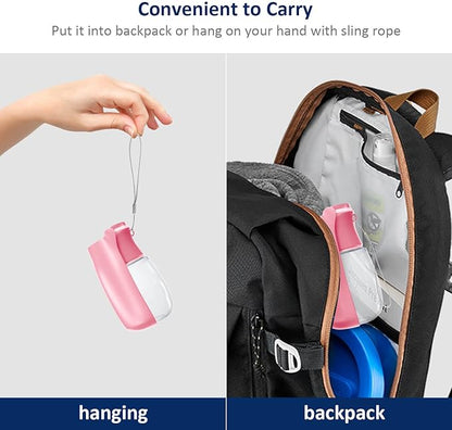WePet Foldable Portable Dog Water Bottle Puppy Water Dispenser with Drinking Feeder, 12 OZ, High-Temperature Resistant Leak Proof for Pets Outdoor Walking, Hiking, Travel, Food Grade Plastic BPA Free