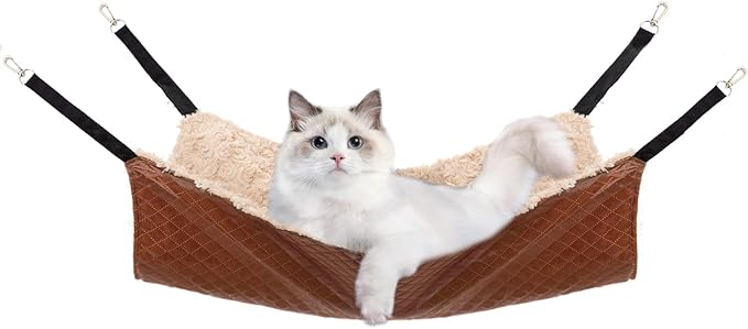 JOYELF Cat Hammock Bed, Medium Reversible Pet Cage Hammock Hanging Soft cat Bed for Kitten Ferret Puppy or Small Pet