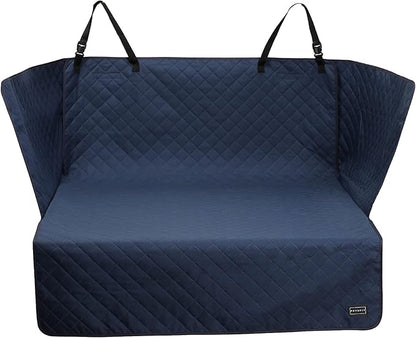 Petsfit SUV Cargo Liner for Dogs, Water-Resistant Scratchproof Dog Cover for Car with Side Flap, Durable Washable Dog Trunk Cover for SUV Against Dirt and Pet Hair, Large Size Universal Fit, Navy