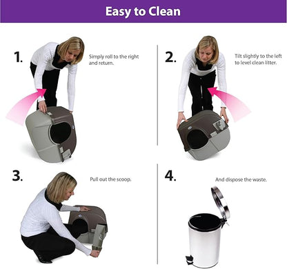 Omega Paw Premium Roll 'n Clean Litter Box Large,Cat, Peral Blue (PR-RA20-1)