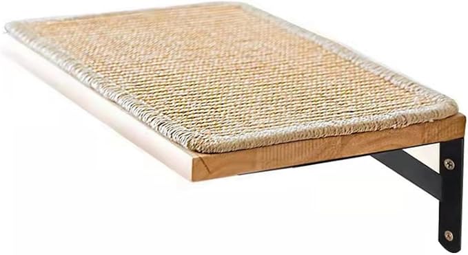 2 Pieces Cat Hammock Wall Mounted Floating Wall Shelf with Cat Scratching Mat Thick Solid Wood Cat Tree for Cat (2 Pieces Hammock)