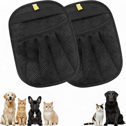 2PCS Pet Hair Removal Gloves – Upgraded Five-Finger Grooming Mitt for Dogs & Cats, Reusable Electrostatic Pet Hair Remover for Furniture, Carpet, Clothes & Car Seats