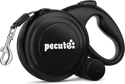 32ft Retractable Dog Leash with Reflective Strips, One-Button Control & Sturdiness Nylon Material, Long Leash Retractable with Poop Bag Holder for Medium Large Dog