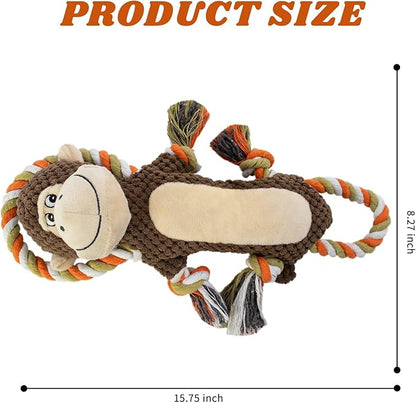 Squeaky Durable Dog Toys,Dog Monkey Toy, Large Breed Dog chew Toys, Interactive Toys, Stuffed Plush Puppy Toy with Crinkle Paper for Small, Middle,Big Dogs, Monkey Dog Toy,Orangutan Shape