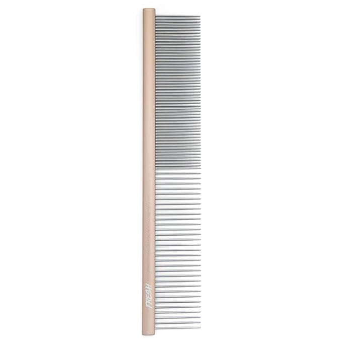 Fresh Ultra Half & Half XL Metal Pet Comb, Oval Aluminum Handle, Metal Grooming Comb for Dogs, 9.75"