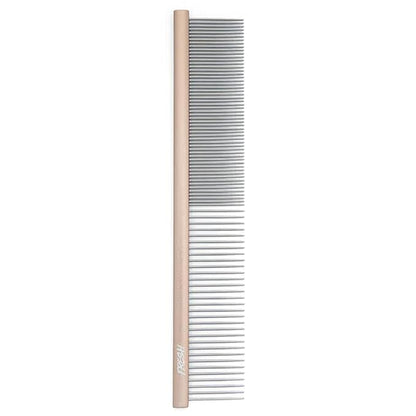 Fresh Ultra Half & Half XL Metal Pet Comb, Oval Aluminum Handle, Metal Grooming Comb for Dogs, 9.75"