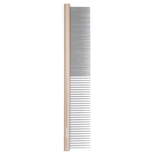 Fresh Ultra Half & Half XL Metal Pet Comb, Oval Aluminum Handle, Metal Grooming Comb for Dogs, 9.75"