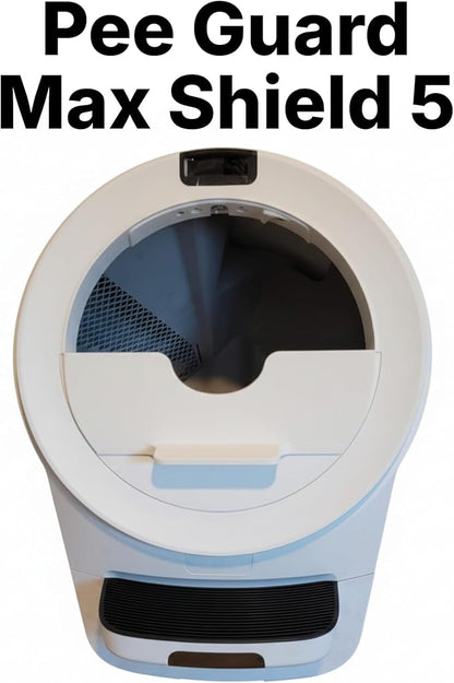 Pee Guard Max Shield for Litter-Robot 5 : Anti-Flicking, One-Piece Design (White)
