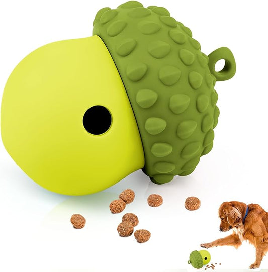 Dog Treat Toys for Puppy, Silicone Dog Toy Treat Dispenser Slow Feeder, Dog Interactive Toys for Boredom, Dog Enrichment Toys to Keep Them Busy, Interactive Dog Toy 1 Pack (Green)
