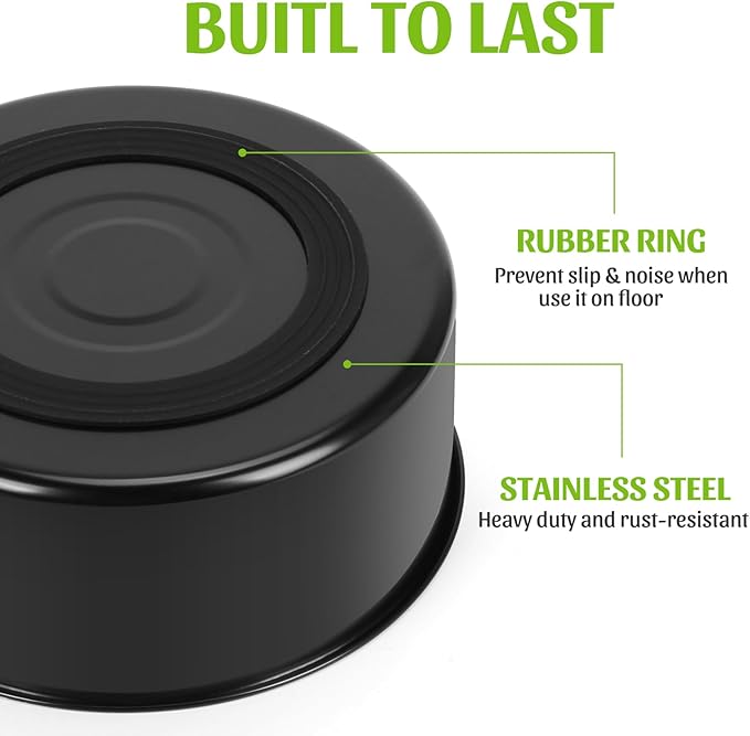 Dog Crate Bowl, Kennel Dog Bowls Mountable & Non Slip Rubber Base Food and Water Bowls, 34oz & 25oz Metal Dish for Medium and Small Pets, Cats, Dogs, Puppy, Rabbit, 2 Pack, Black