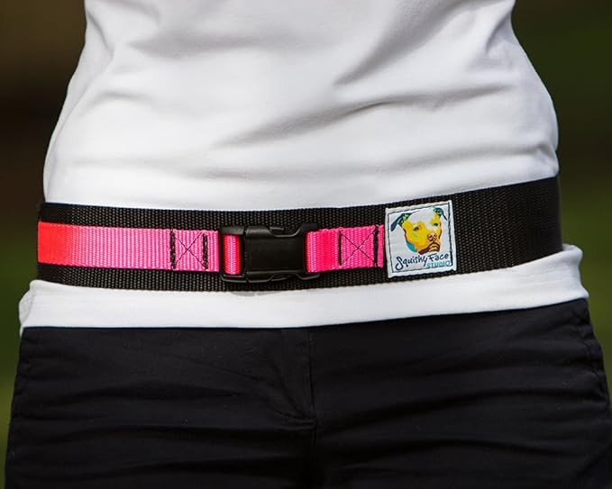 Squishy Face Studio Hands Free Dog Leash Belt - Medium-Large - Neon Orange