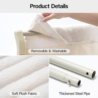 MEWOOFUN Window Sill Perch for Indoor Cats, One-Step Sliding Clamping Slot Adjustment Cat Hammock With Removable Covers, Bed for Windowsill & Bedside (Beige, Large)