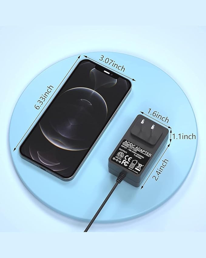 12V Power Cord for LitterMaid LM680C LM980 P-70016, Replacment for Hillpig Self-Cleaning Cat Litter Box Automatic Self-Cleaning Classic Replacement Power Supply