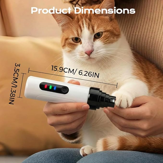 Dog Nail Grinder, 2026 New Silent Pet Nail Grinder, Electric Dog Nail Trimmers with 2 Speed, Quiet Pet Nail Trimmer for Small Medium Large Cats Dogs (Standard + 2 Grinding Head)