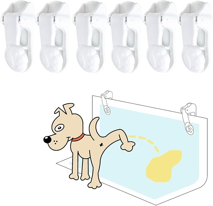 Dog Pee Pad Holder with Walls (6 Pack) for Small & Large Size Wee Wee Pad, Indoor Potty Training Pad Holder for Leg-Lifting Puppies (White)