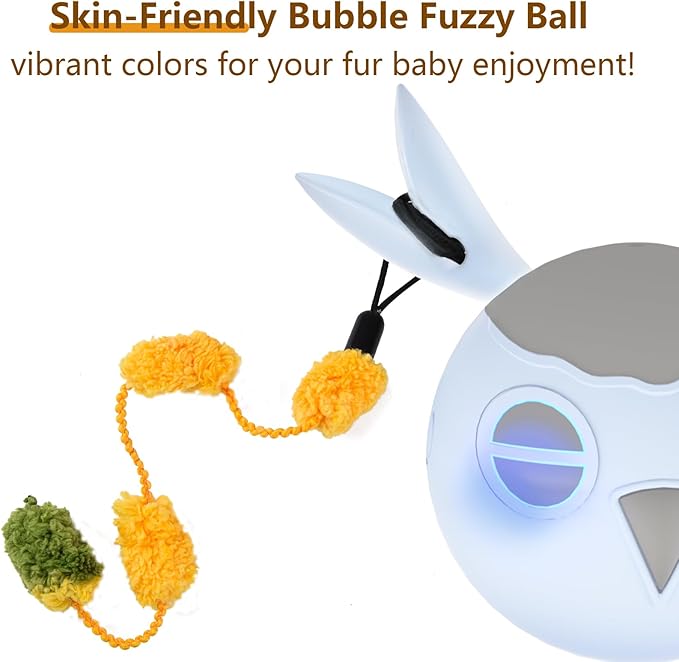 ORSDA 3 PCS Replacement Refills, Cat Toys Feather Tail, Bubble Fuzzy Ball, Pom Pom Balls for Electric Kitten Toys, only Suitable T93&T96 Cat Ball Toy