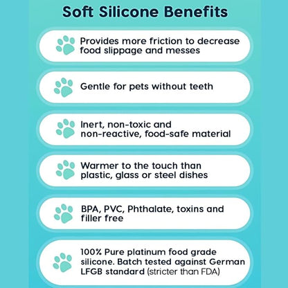EcoLeo Whisker Friendly Cat Food Dish, Platinum Silicone, CKD, LFGB Certified Non-Toxic, Anti Whisker Fatigue, Low Profile, Shallow, Non Slip, Cat Dog Kitten Feeding Dish_Grey