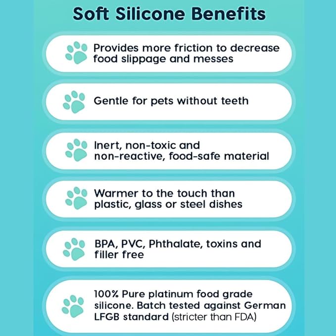 EcoLeo Whisker Friendly Cat Food Dish, Platinum Silicone, LFGB Certified Non-Toxic, CKD, Anti Whisker Fatigue, Low Profile, Shallow, Non Slip, Cat Dog Kitten Feeding Dish_White