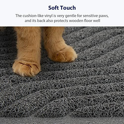 WePet Cat Litter Box Mat(No. 02-2), Kitty Premium PVC Pad, Durable Trapping Rug, Phthalate Free, Urine-Resistant, Scatter Control, XXL 47 x 36, Grey - Image 6
