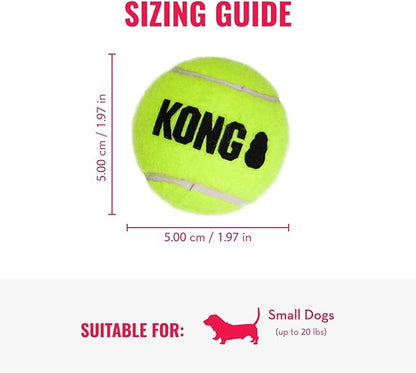 KONG Cozie Ali Alligator & SqueakAir Balls (3 Pack) - Dog Fetch & Chew Toys for Fun - Soft Toy Alligator for Indoor Play - Durable Dog Toy Balls for Outdoor Play - for Small Dogs