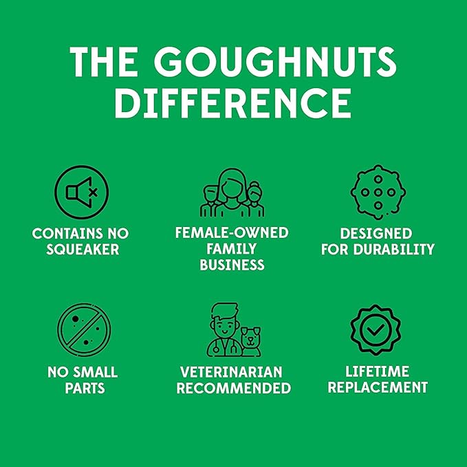 Goughnuts Dog Chew Toys Rubber Ring Indestructible Dog Chew Toys for Extreme Aggressive Power Chewers |for Large Dogs 100+ Pounds |Large (L) Size, Green Rubber