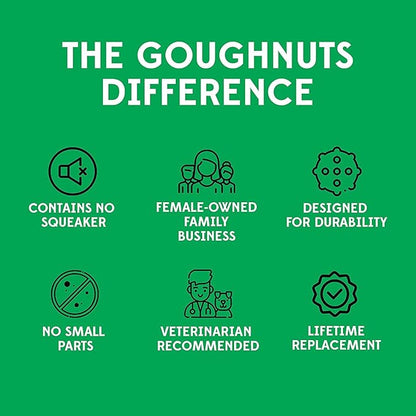 Goughnuts Dog Chew Toys Rubber Ring Indestructible Dog Chew Toys for Extreme Aggressive Power Chewers |for Large Dogs 100+ Pounds |Large (L) Size, Green Rubber