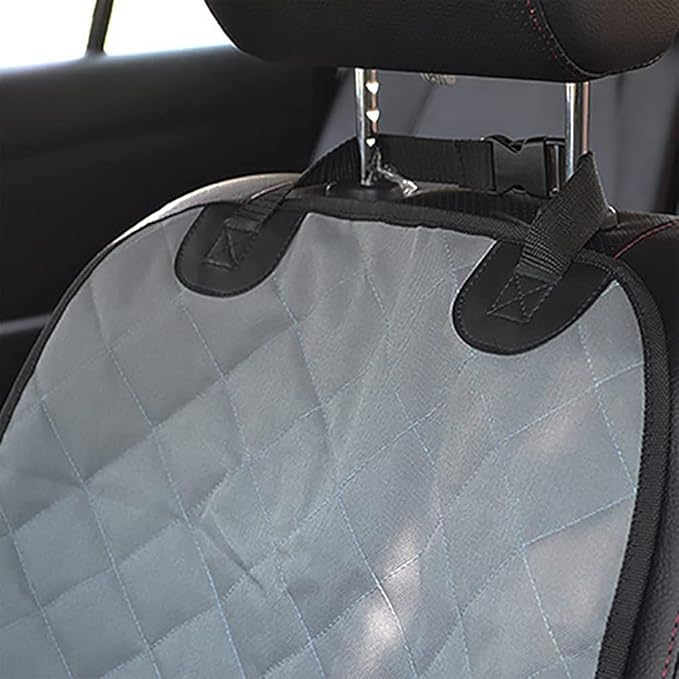 Front Pet Seat Cover Protector for Dogs Cats Car Nonslip Scratchproof Waterproof Washable Pets Front Seats Covers for Cars Trucks SUVs Vans (Grey)