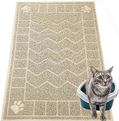 Cat Litter Box Mat, 35" x 24" Large Waterproof Litter Trapping Mat by Motsamla