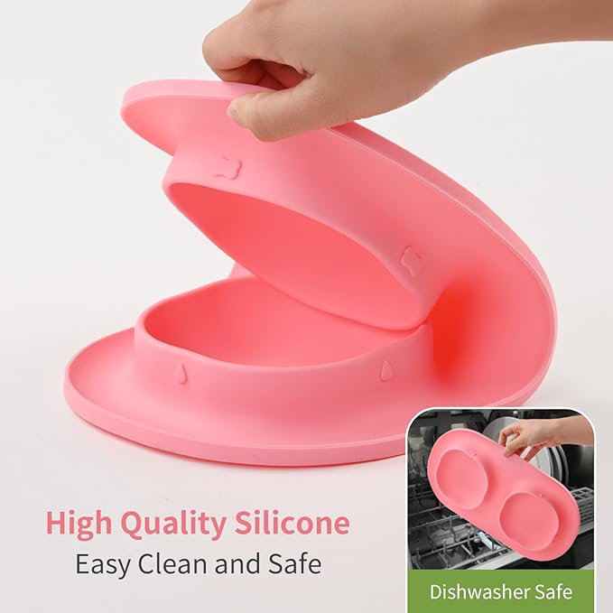 Small Size Puppy Dog Bowls: Food and Water Bowls Set for Small Dogs, No-Spill Non-Skid Dog Dish, Pink