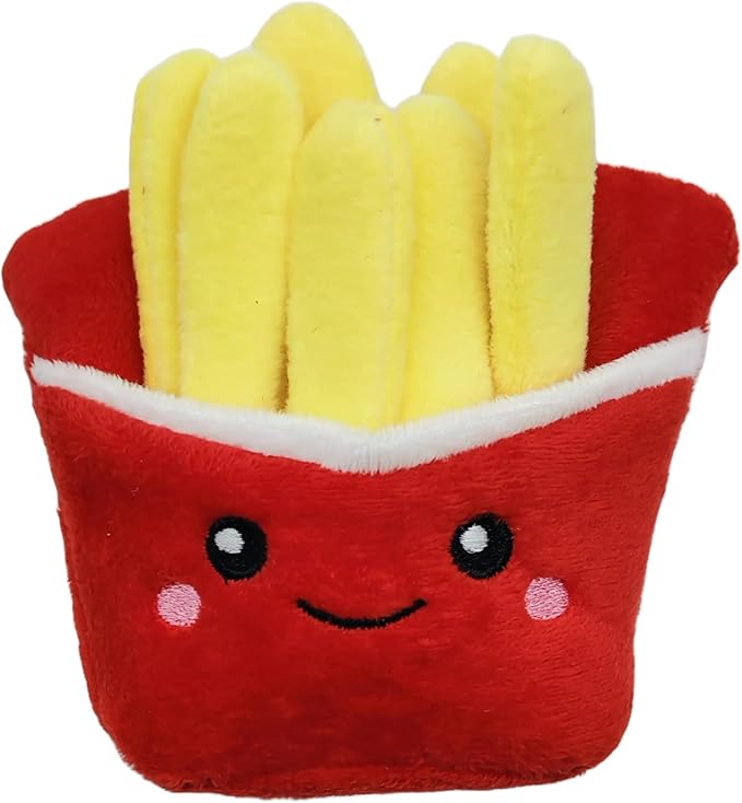 Squeaky Dog Toys to Keep Them Busy Squeaky Dog Toys with Soft Fabric, for Small, Medium, and Large Dogs for Daily Interaction, Companion Training 1Pcs (Fries)