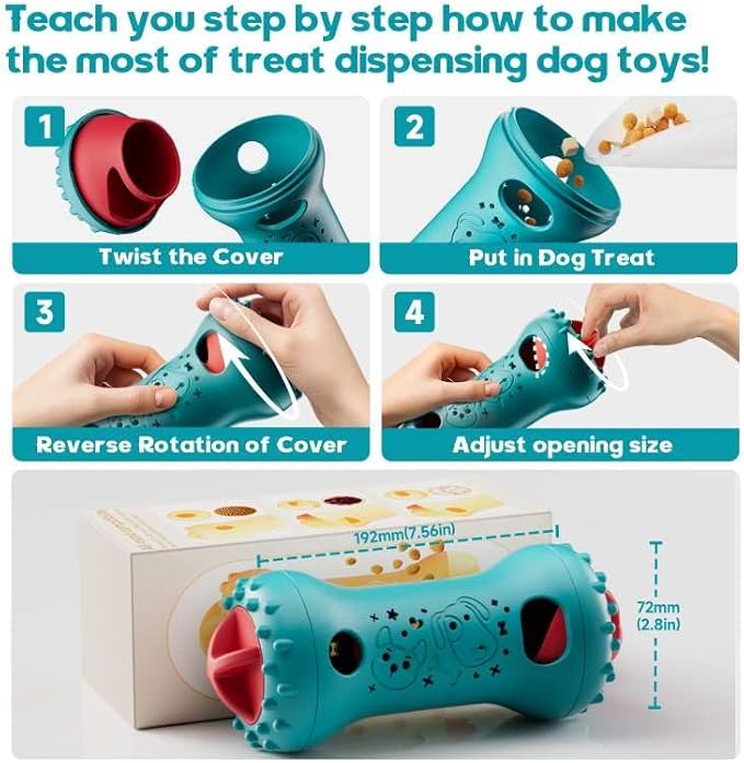 knitly Interactive Dog Toys, Adjustable Treat Dispensing Toy to Keep Them Busy, Dog Enrichment for Brain Stimulation & Cognitive for Puppy Puzzle to Reduce Boredom-Ideal Gift for Cats and Dogs(Nylon)