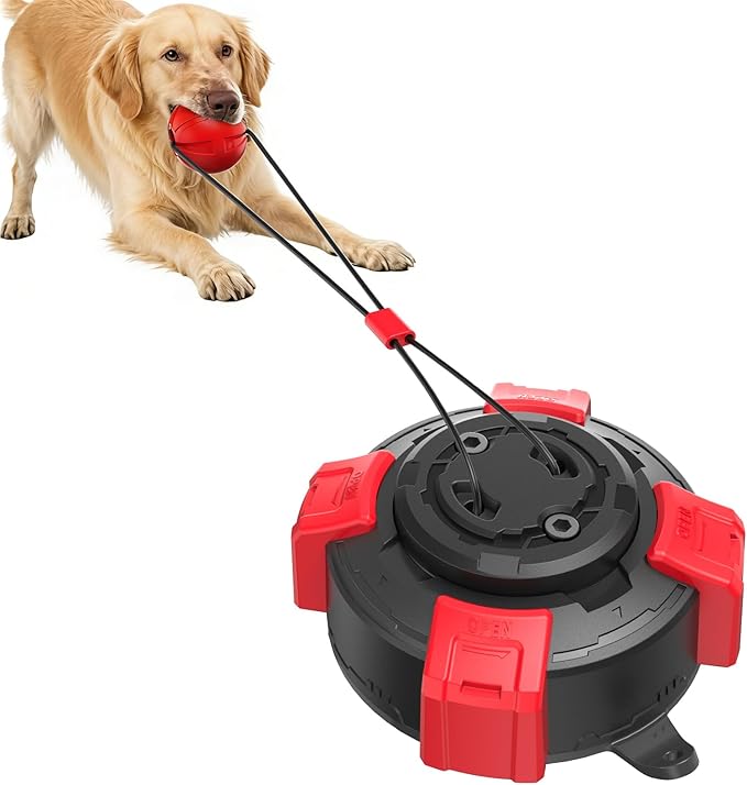 Dog Chew Toy, Super Strong Suction Cup Dog Tug Toy, Interactive Chew Ball with Rope for Indoor & Outdoor Play, Ideal for All Breeds