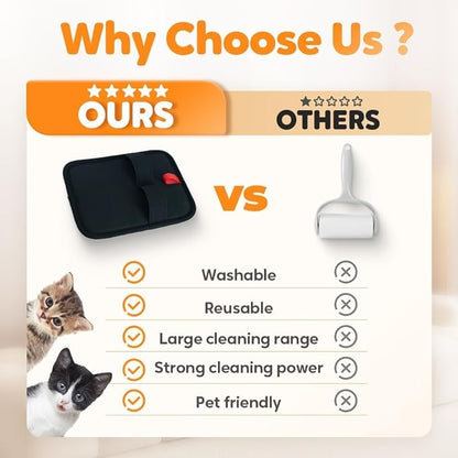 Pet Hair Removal Gloves Brush,Magic Brush,Upgraded Thickened Electrostatic ,New Reusable Cat Dog Hair Remover Grooming Gloves,Double Sided Washable Static Animal Fur Removal Tool for Couch,Clothes,Car