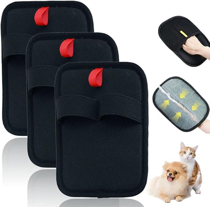 3Pcs Pet Hair Removal Glove, Electrostatic Hair Removal Glove for Cats and Dogs, Reusable Hair Remover for Couch, Carpet, Car Seat, Laundry Clothing Quick Cleaning Tool for Pet Owners (#1)