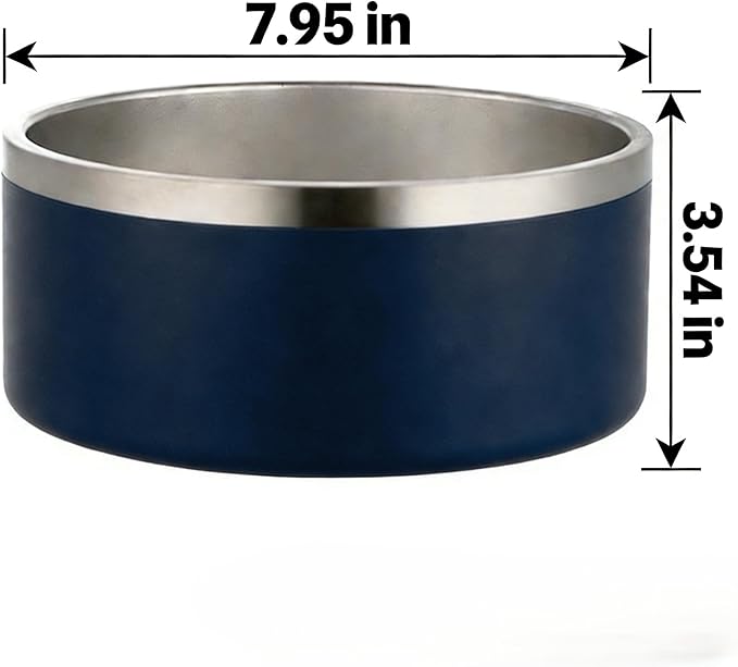 64oz Giant Breed Dog Bowl Non Slip, Commercial Grade Stainless Steel XL Heavy Duty Dog Food Water Bowl for Large Dogs, Dishwasher Safe Jumbo Pet Bowl (Blue)