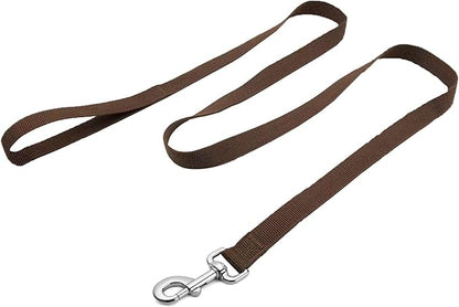 Strong Nylon Dog Leash, 4FT/ 5 FT/ 6FT Dog Leashes for Medium Large Dogs (4FT, Brown)
