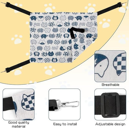 Pet Accessories Hanging Cat Bed Swing Hammock for Cage - Indoor Kitten Desk Accessories - Ferret Bed