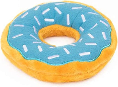 ZippyPaws Donutz - Stuffed Dog Toys to Keep Them Busy, For Medium and Large Dogs, Squeaky Pet Toy for Boredom, Chew Toy with Stuffing, Soft Plush Puppy Products, Funny Food Toy - Jumbo Blueberry Donut