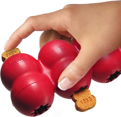 KONG Goodie Ribbon - Stuffable Natural Rubber Dog Toy - with Four Fillable Goodie Grippers for Enrichment Play - Bone-Shaped Chew Toy - for Medium Dogs