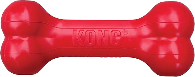 KONG Goodie Bone - Classic Durable Natural Rubber Dog Bone, Supports Mental Engagement - Treat Dispensing - Red - for Small Dogs